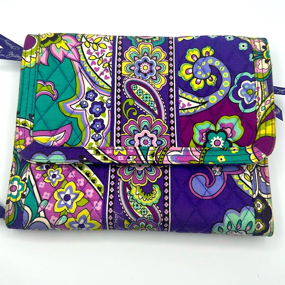 Vera Bradley Heather Paisley Jewelry Folio Zippered Pockets Travel Organizer